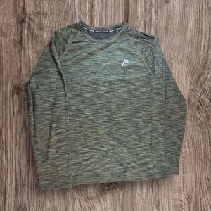 Head Olive Patterned Long Sleeve Top Size XL
